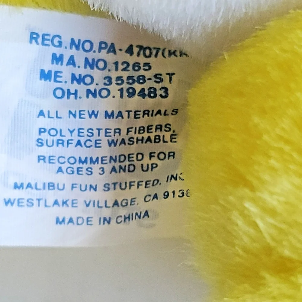 Yellow Dinosaur Dragon Plush‎ Stuffed Animal Malibu Fun rare HTF